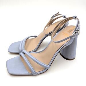 Sam Edelman Kia Block Heel Sandals Ankle Strap Women's Blue Size US9.5 EU40